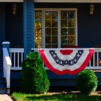Patriotic Americana Pleated Bunting Flag, 24" x 48"