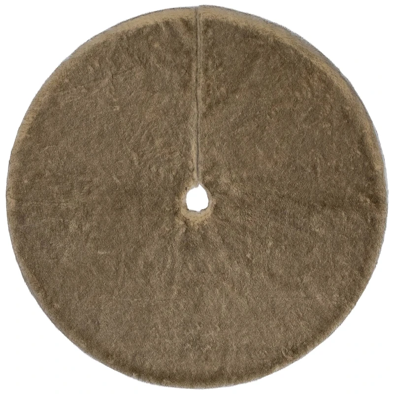 Faux Fur Christmas Tree Skirt - 48" - Brown
