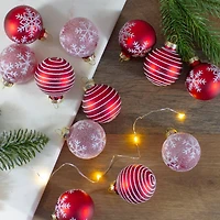 12ct. 2" Red Glass Ball Ornaments
