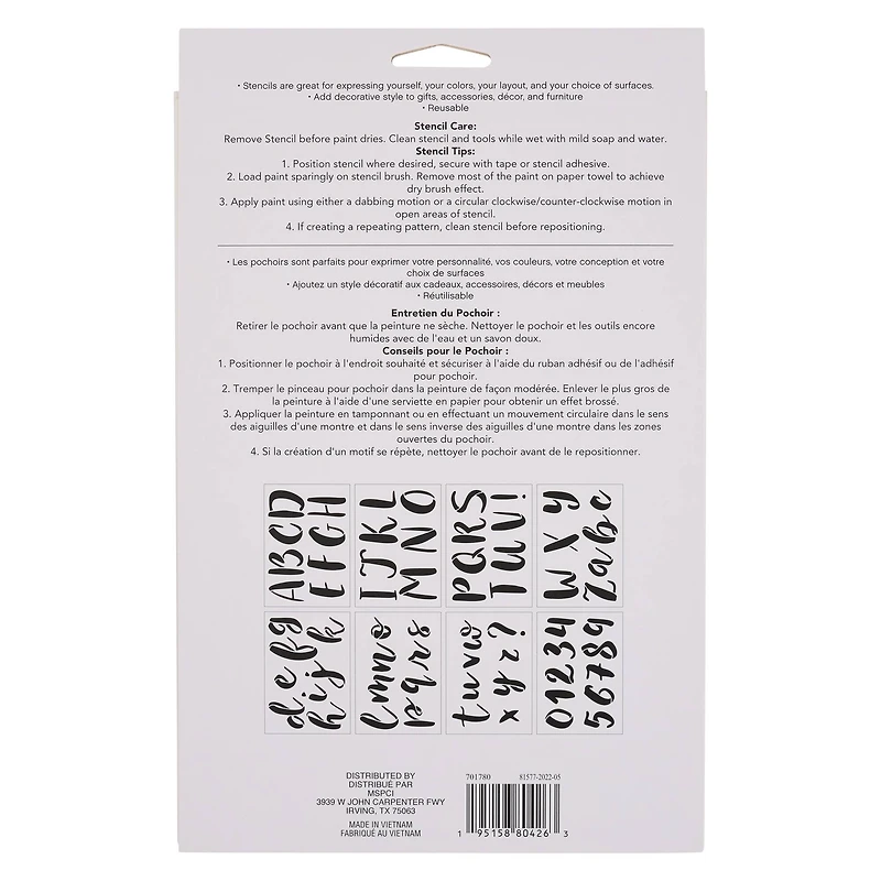 Alphabet Brush Letters Stencils, 7" x 10" by Craft Smart®