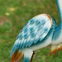 Glitzhome® Metal Standing Crane Garden Statue with Stakes Set