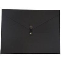 JAM Paper Black Kraft Portfolio with Button and String Closure 12.5" x 16.5"