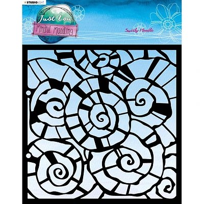 Studio Light Mindful Moodling No.90 Swirly Moodle Stencil, 8" x 8"