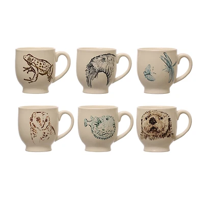 Hello Honey® Animal Print Stoneware Mug Set
