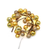 18ct. Warm White LED Gold Ornament Garland String Lights on Brown Wire by Ashland®