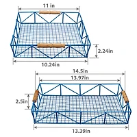 6 Pack: 14.5" Blue Wire Tray with Carrying Handles