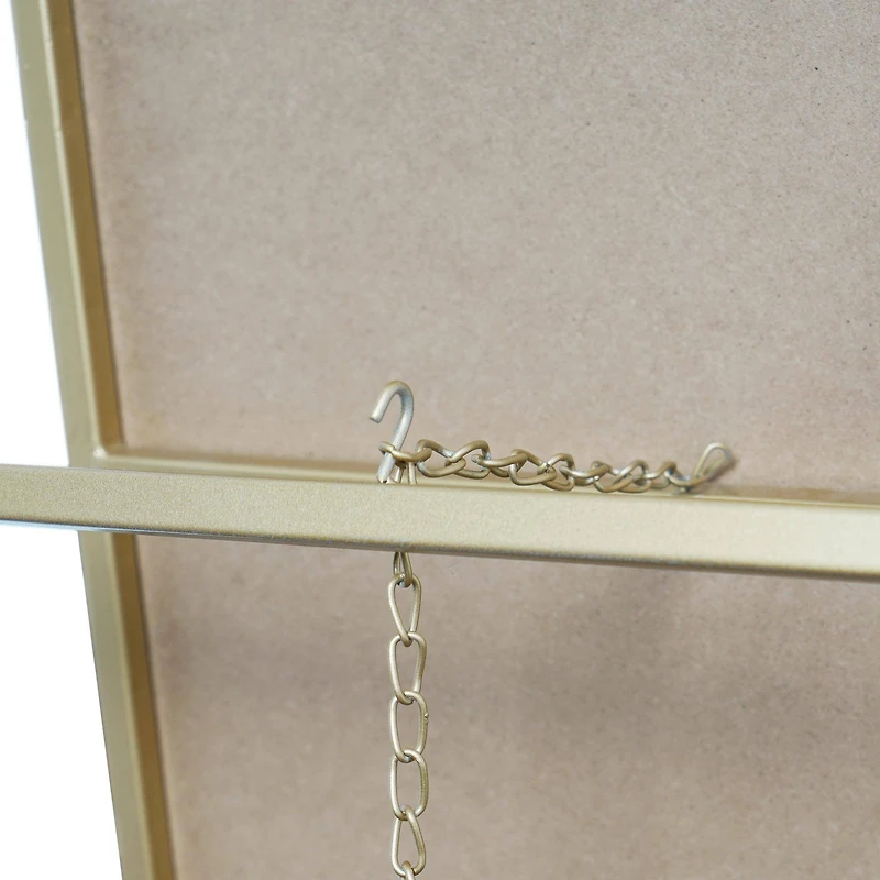 Gold Steel Freestanding Full Length Floor Mirror with Easel, 16" x 63"