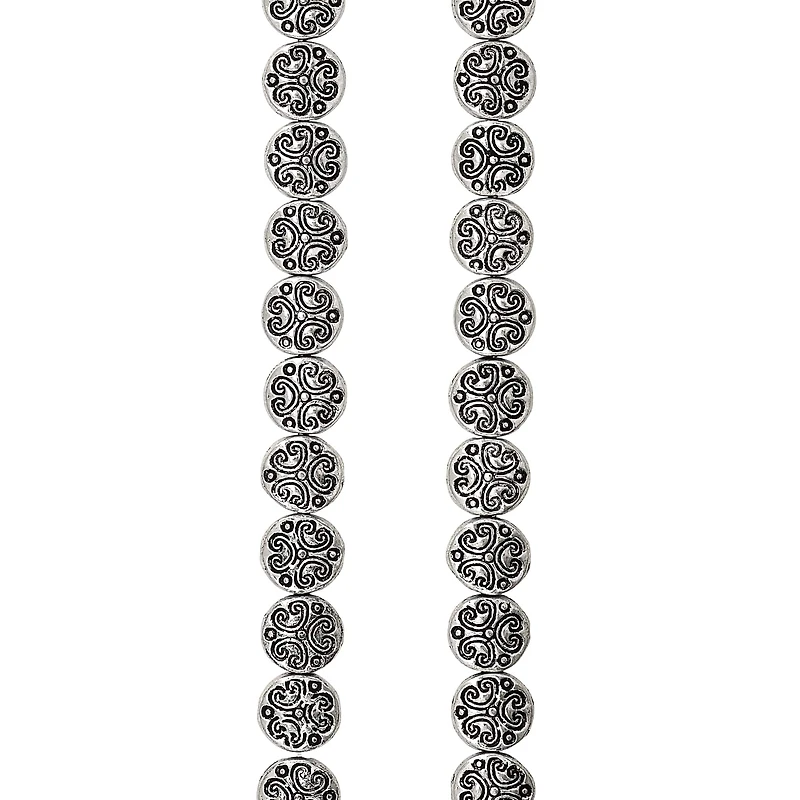 12 Pack:  Silver Plated Lentil Beads, 6mm by Bead Landing™