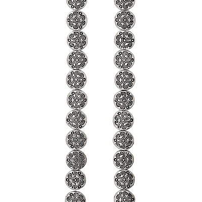 12 Pack:  Silver Plated Lentil Beads, 6mm by Bead Landing™