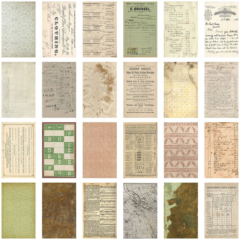 Idea-Ology Volume No.1 Backdrops 6" x 10" Double-Sided Cardstock, 24 Sheets