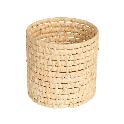 Household Essentials 9.75" Natural Handwoven Corn Leaf Waste Basket