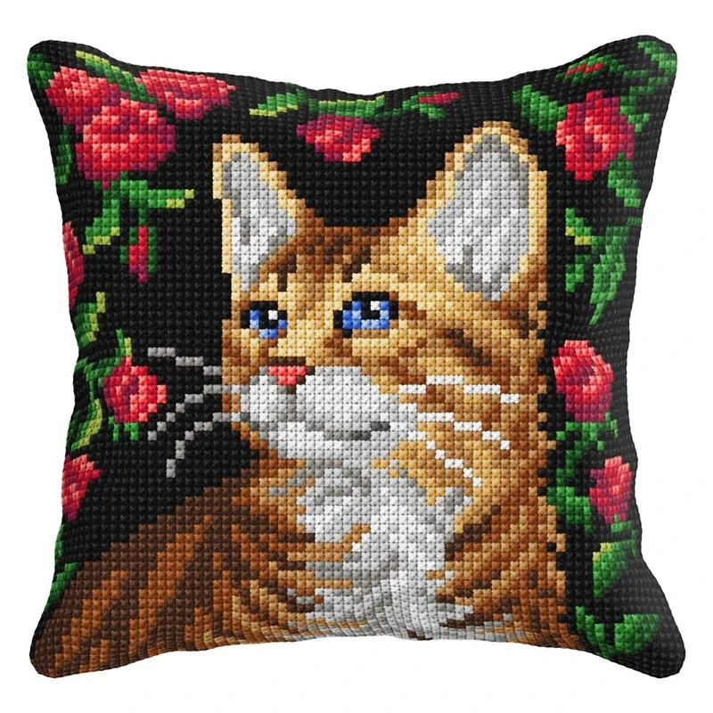 Orchidea Cushion Cross Stitch Kit Cat