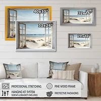 Designart 'Window To The Beach II' Beach Canvas Wall Art