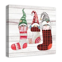 Gnome Stockings 20x20 Canvas Wall Art