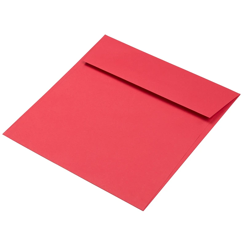 JAM Paper 6.5" x 6.5" Red Square Colored Invitation Envelopes, 25ct.