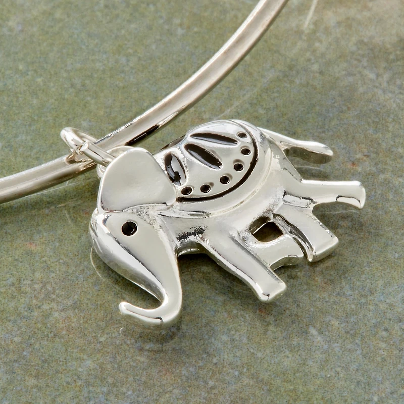 Charmalong™ Antique Silver Plated Elephant Charm by Bead Landing™
