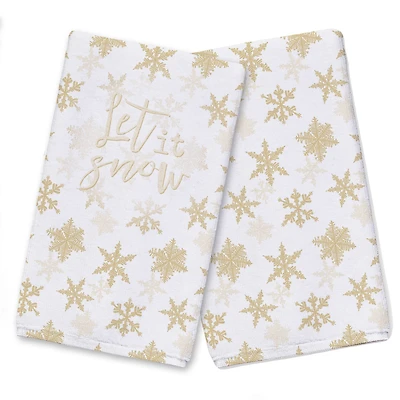 Cream Snowflake Tea Towel Set