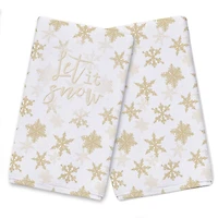 Cream Snowflake Tea Towel Set
