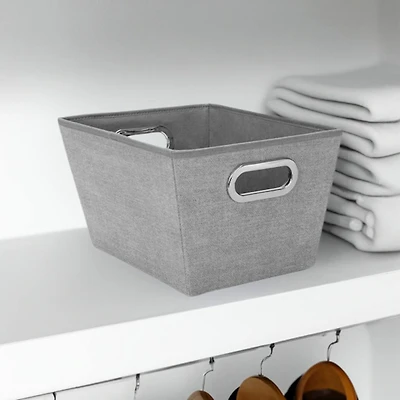 Simplify Medium Heather Gray Grommet Storage Bin