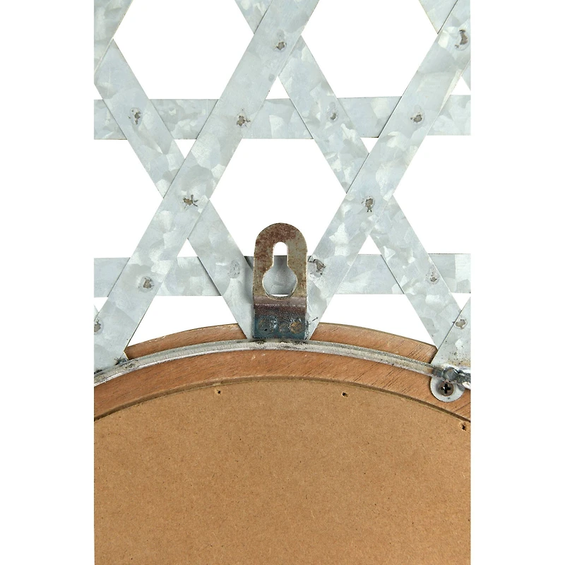 Hello Honey® 23" Silver Metal & Wood Wall Mirror