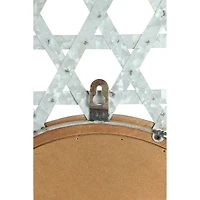 Hello Honey® 23" Silver Metal & Wood Wall Mirror