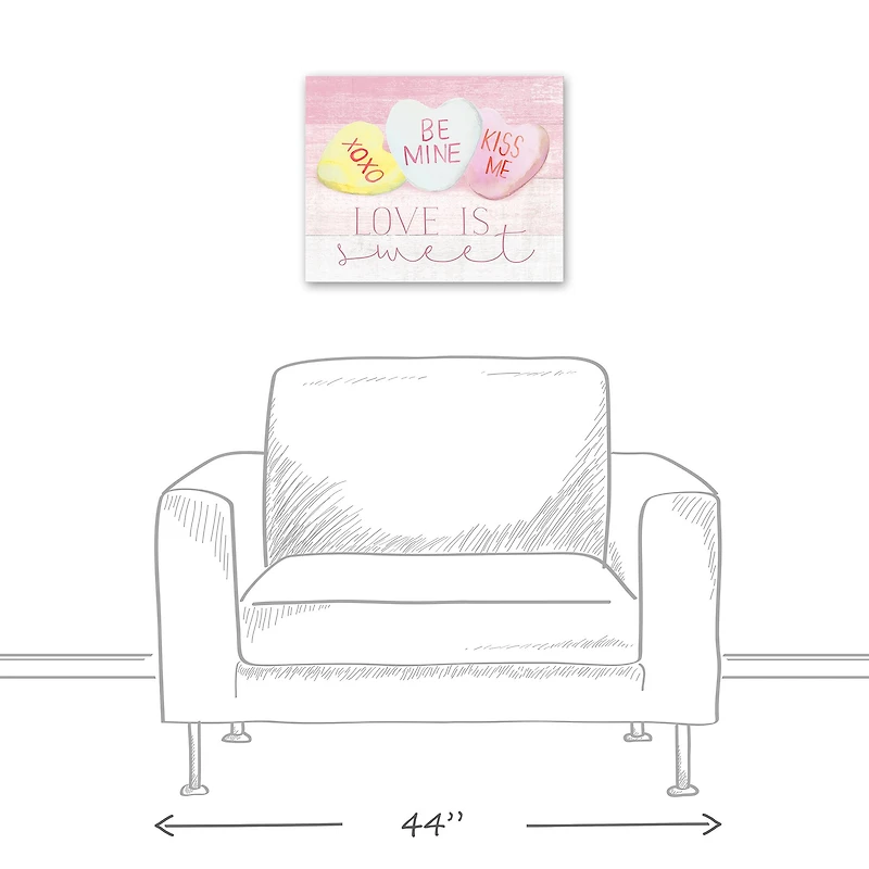 Love Is Sweet Candy Hearts Canvas Wall Art