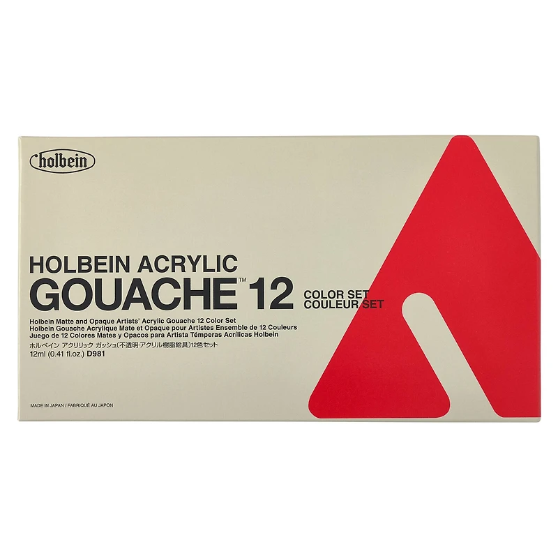 12 Packs: 12 ct. (144 total) Holbein Acrylic Gouache School Paints