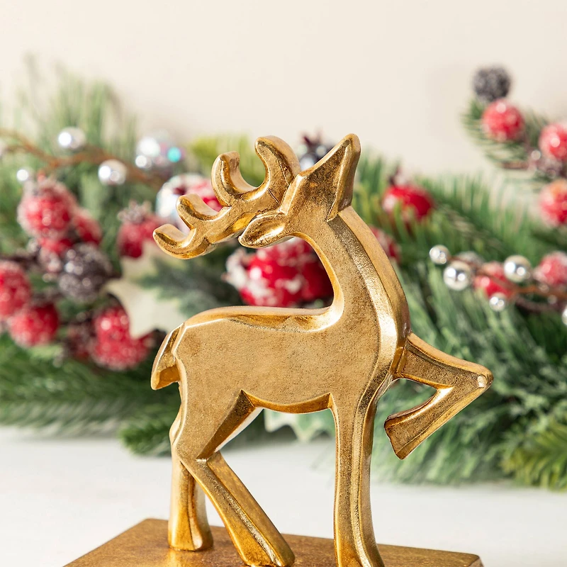 Glitzhome® Christmas Resin Tree and Reindeer Stocking Holder Set