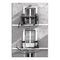 Black And White Balconies 24" x 36" Canvas Wall Art