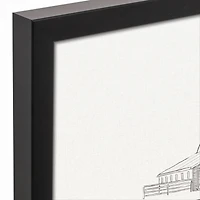 Farmhouse Sketches 11" x 14" Black Framed Canvas - Set of 2