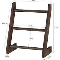 3-Tier Rustic Wood Farmhouse Wall Hanging Ladder Towel Rack