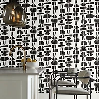 RoomMates Black Stacked Stones Peel & Stick Wallpaper