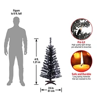 4ft. Pre-Lit Tinsel Artificial Christmas Tree