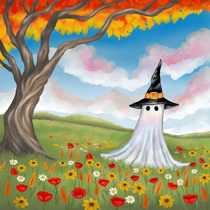 11" x 11" Ghost Vibing Canvas Painting Kit by Craft Smart®