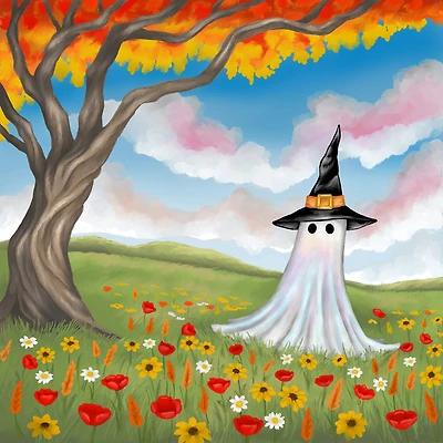 11" x 11" Ghost Vibing Canvas Painting Kit by Craft Smart®