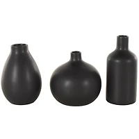 Black Minimal Ceramic Vase Set