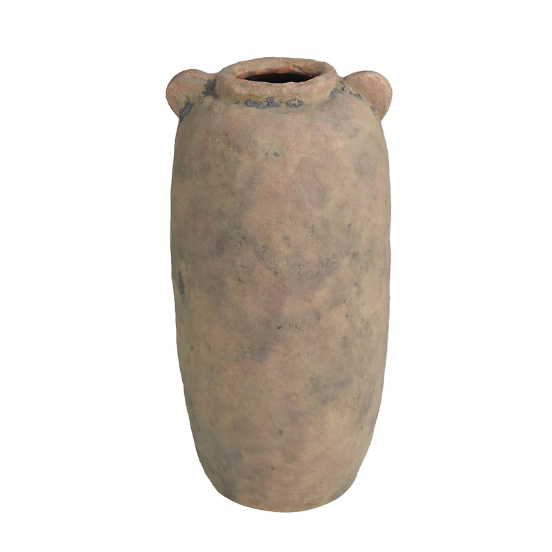 Brown Ceramic Distressed Terra Cotta Vase