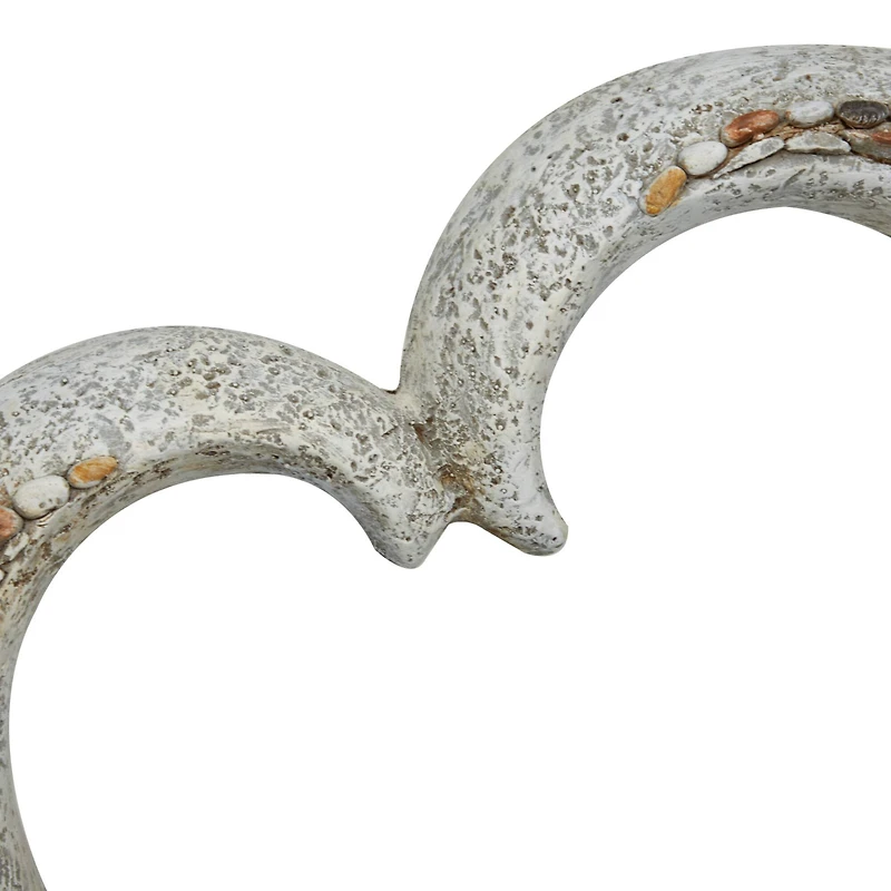 16" Gray Fiberglass Planter with Stone Mosaic Design