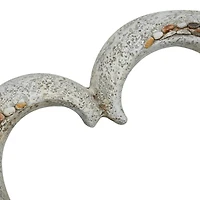 16" Gray Fiberglass Planter with Stone Mosaic Design