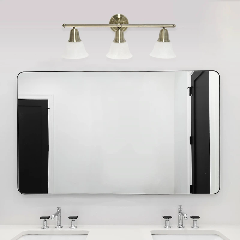 Lalia Home Essentix 3 Light Alabaster Shade Vanity