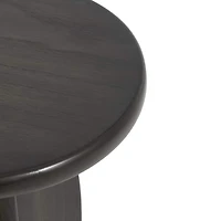 Black Wood Pedestal Side Table Set