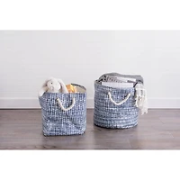DII® Small Nautical Blue Tweed Round Paper Bin