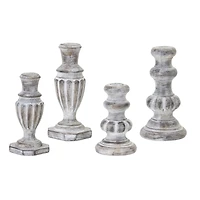 Resin & Stone Powder Candle Holder Set, 5.75", 6.5" & 7.5"