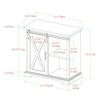 Walker Edison 32" White Oak Sliding Barn Door Farmhouse Accent Cabinet