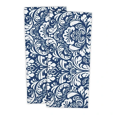 DII® Nautical Blue Damask Dishtowel, 2ct.