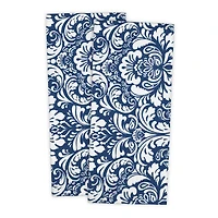 DII® Nautical Blue Damask Dishtowel, 2ct.