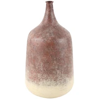 15" Copper Metal Distressed Textured Vase