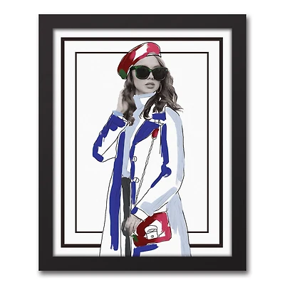 Fashion Illustration Canvas Wall Art in Black Frame
