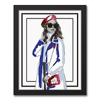 Fashion Illustration Canvas Wall Art in Black Frame