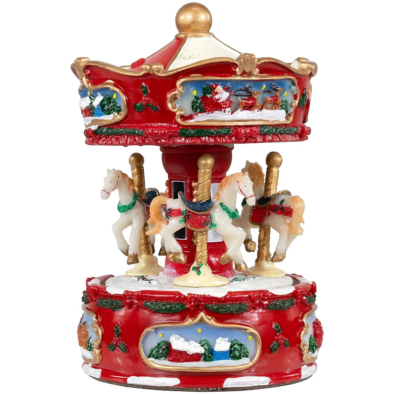 6.5" Animated Carousel Music Box